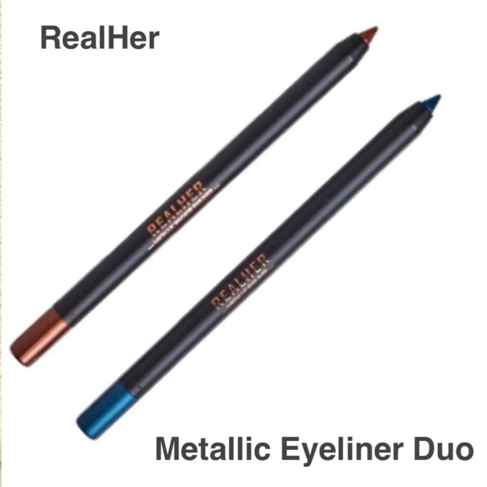 RealHer Metallic Eyeliner Set - Bronze and Teal